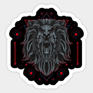 dark lion sacred geometry Sticker